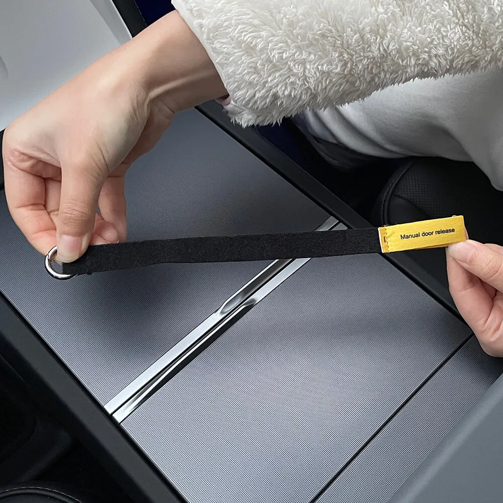 tesla rear door manual release straps