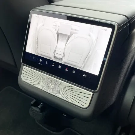 Close-up of rear AC mesh protector on Tesla Model Y Juniper