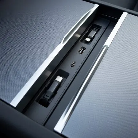 Retractable charging hub inside Tesla Model Y Juniper center console