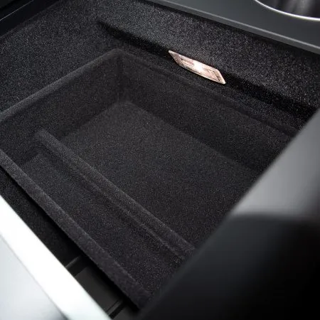 Center console light remains visible with front tray installed