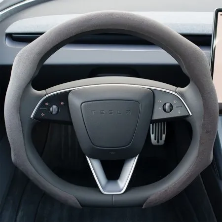 Anti-slip suede steering wheel cover for Tesla Model Y Juniper