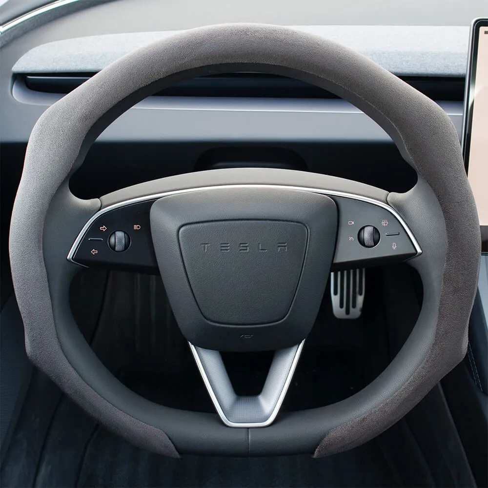 Anti-slip suede steering wheel cover for Tesla Model Y Juniper